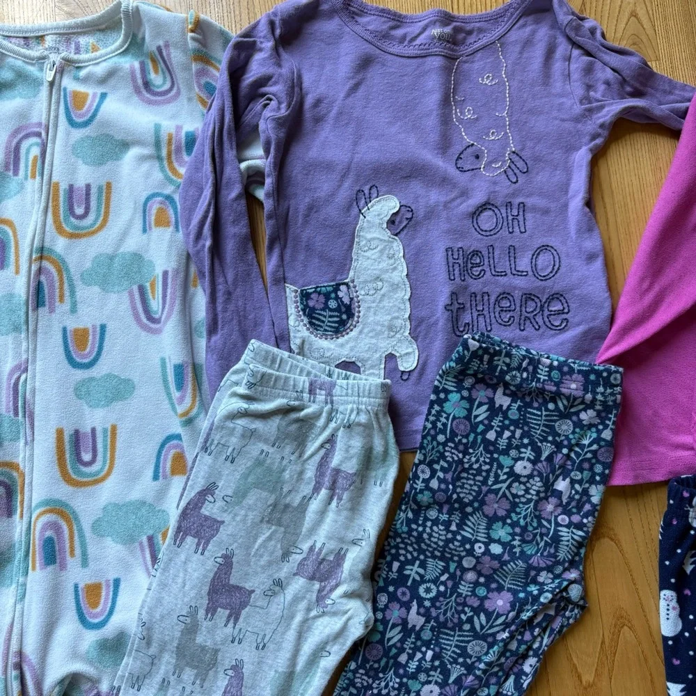 14 Piece Girls Pajamas Sets 2 Pc Lot Sizes 4T 4 5 5T XS Small Fall Spring Winter